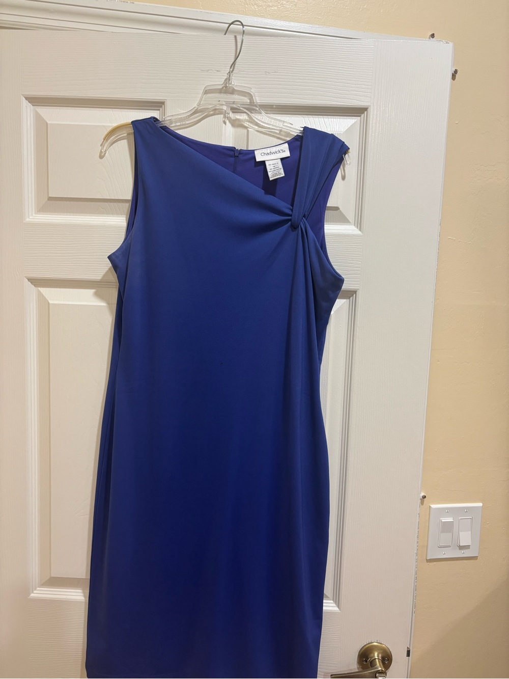 Chadwicks Royal Blue One-Shoulder Twist Sheath Dress